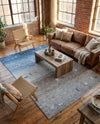 Zagros Shades Collection Area Rug -  Sisakht Rectangle Blue Gray  lifestyle 17
