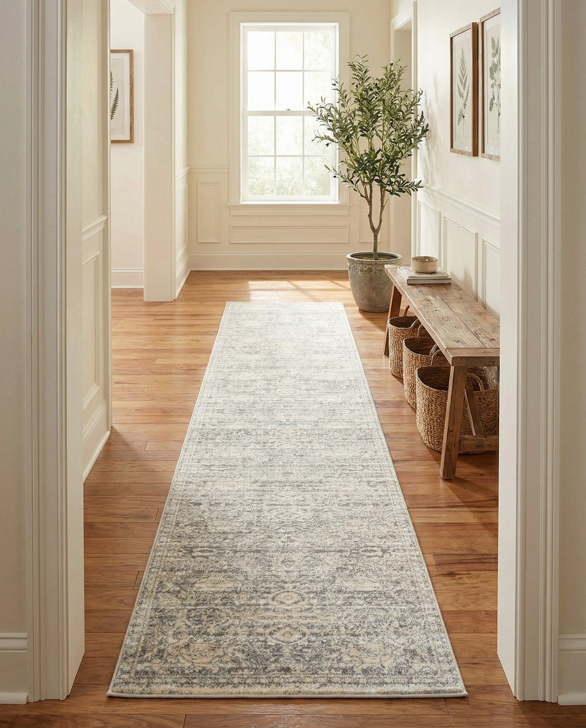 Seville Stripes Collection Area Rug -  Cordoba (Gray) Runner Gray  lifestyle 84