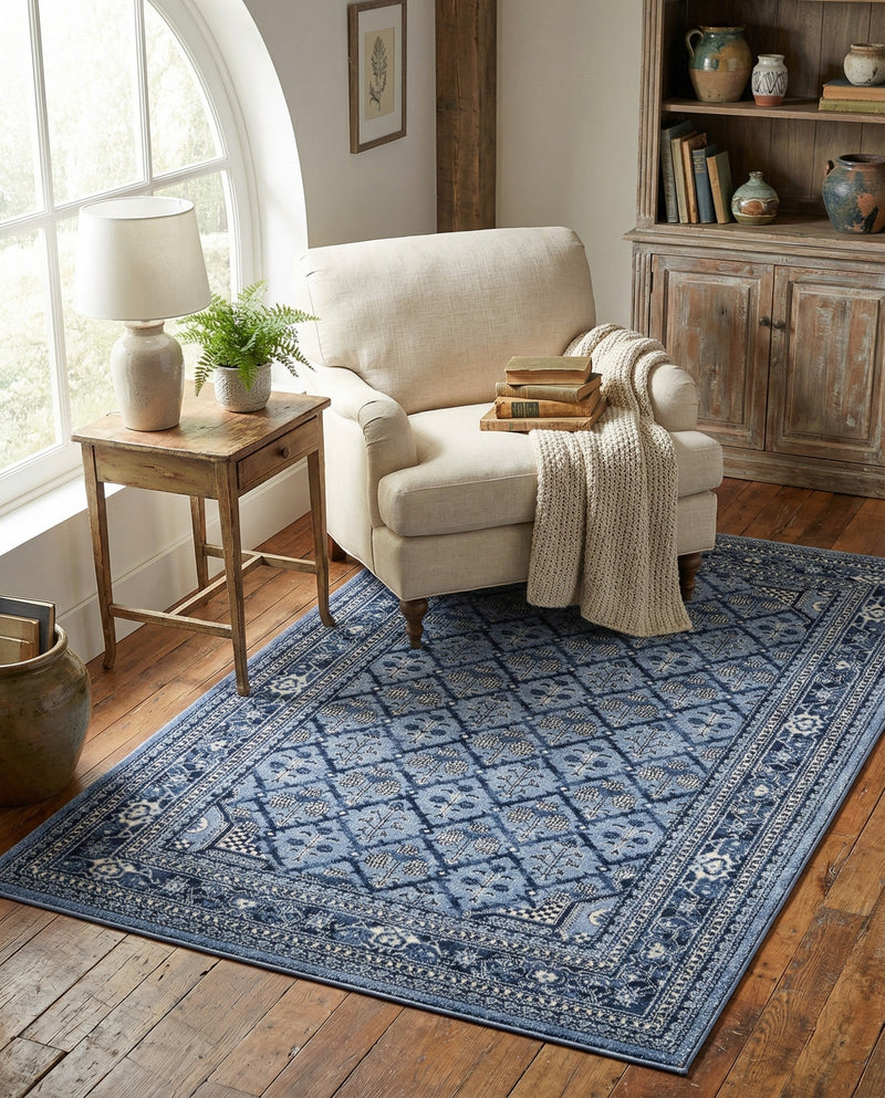Horizon Collection Area Rug -  Aurora Rectangle Blue  lifestyle 10