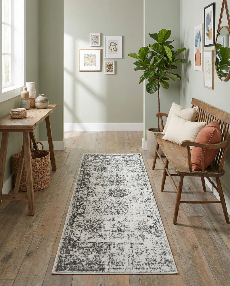 Riviera Elegance Collection Area Rug - Antibes (Gray) Runner Gray  lifestyle 65