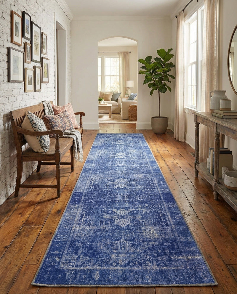 Heritage Elegance Collection Area Rug -  Windsor (Navy Blue) Runner Navy Blue  lifestyle 34