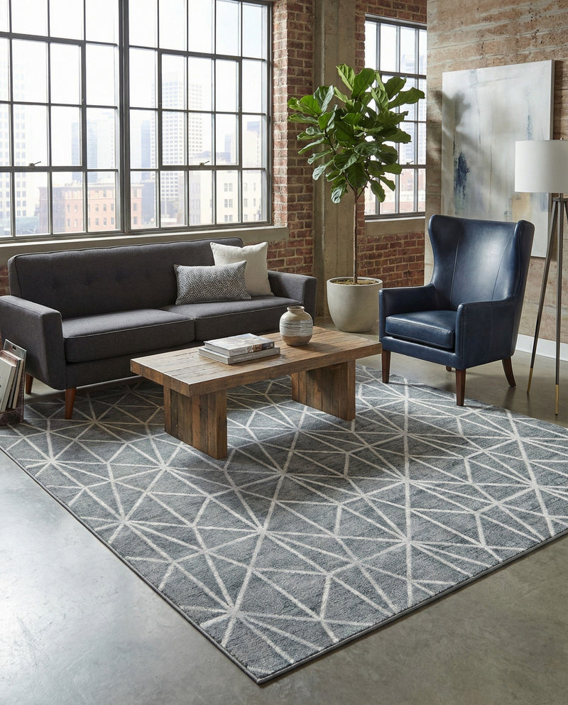 Garden Maze Retreat Collection Area Rug -  Arborlane Rectangle Gray  lifestyle 17