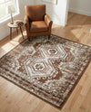Savannah Elegance Collection Area Rug -  Tybee (Brown) Square Brown  lifestyle 50