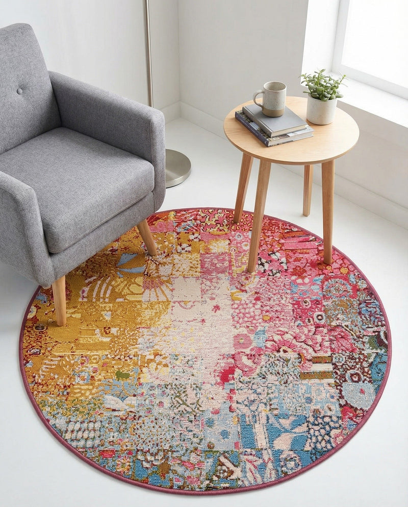 Urban Terrace Collection Area Rug -  Terrace Round Multi  lifestyle 63