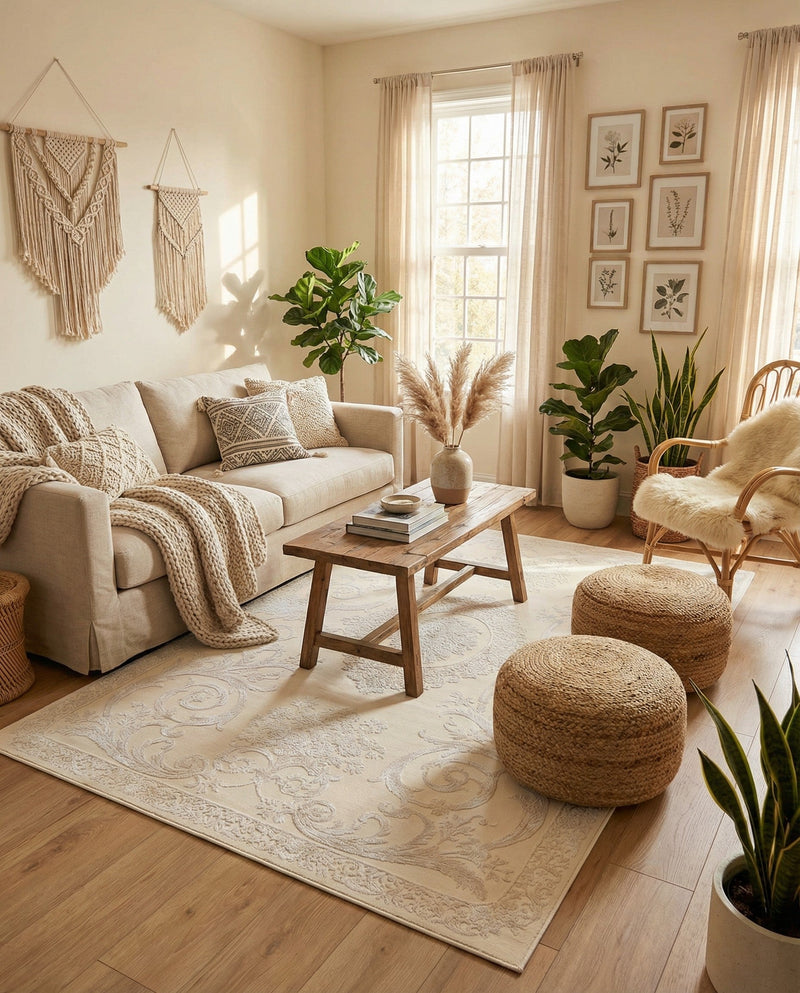 Bloomsbury Elegance Collection Area Rug - Mayfair Rectangle Ivory  lifestyle 22