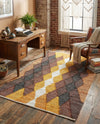 Thar Cotton Collection Area Rug -  Munnar Rectangle Brown Yellow Black  lifestyle 9