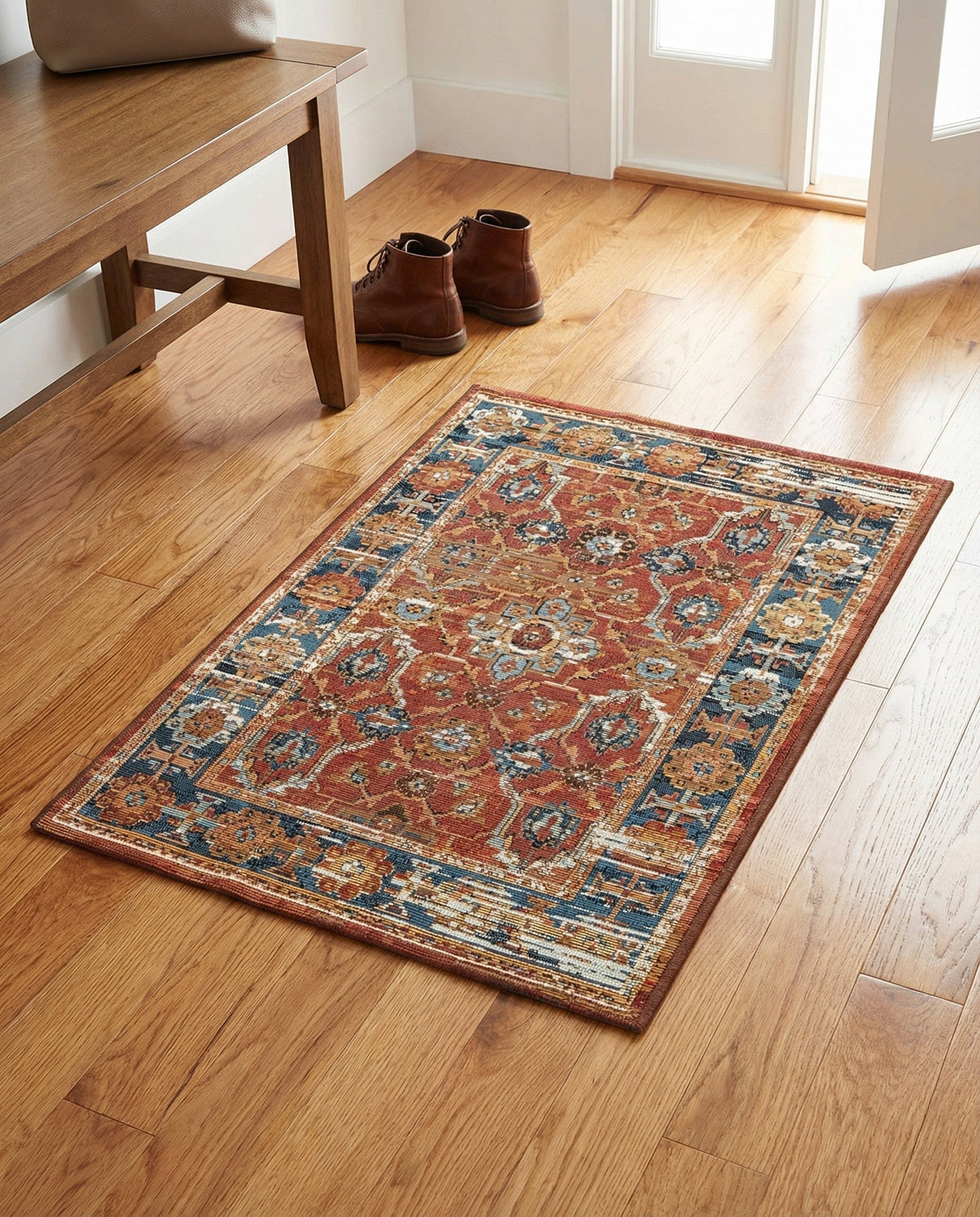 Patio Heritage Collection Area Rug -  Eden Rectangle Antique Red  lifestyle 24