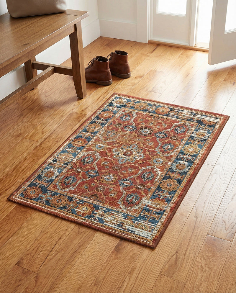Patio Heritage Collection Area Rug -  Eden Rectangle Antique Red  lifestyle 24