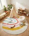 Wonder Tykes Collection Area Rug -  Illusion Round Ivory  lifestyle 49
