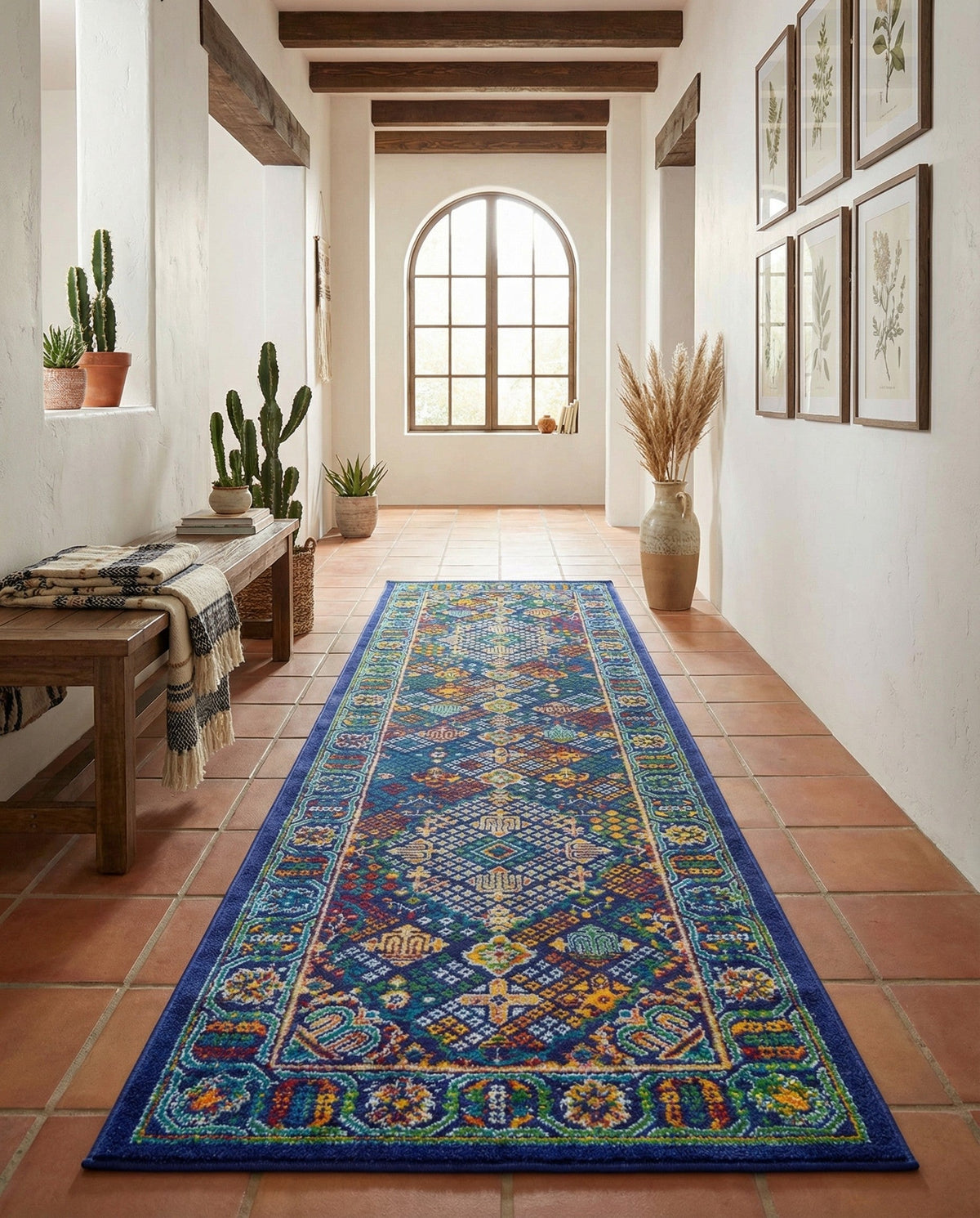 Caribbean Cove Collection Area Rug -  Mustique Runner Navy Blue  lifestyle 172