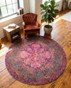 Maranta Collection Area Rug - Paramaribo Round Pink  lifestyle 42
