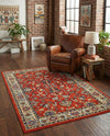 Isfahan Elegance Collection Area Rug - Naghsh-e Jahan (Terracotta) Rectangle Terracotta  lifestyle 14