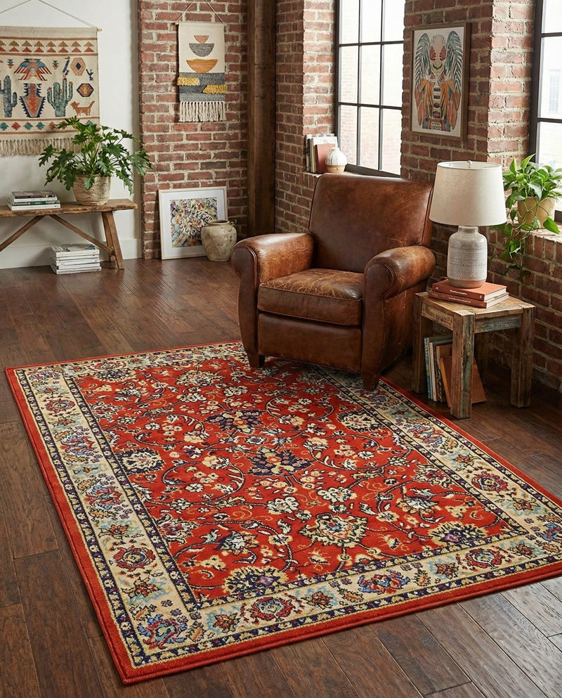 Isfahan Elegance Collection Area Rug - Naghsh-e Jahan (Terracotta) Rectangle Terracotta  lifestyle 14