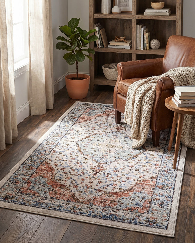 Mykonos Manor Collection Area Rug - Delos Rectangle Ivory  lifestyle 46