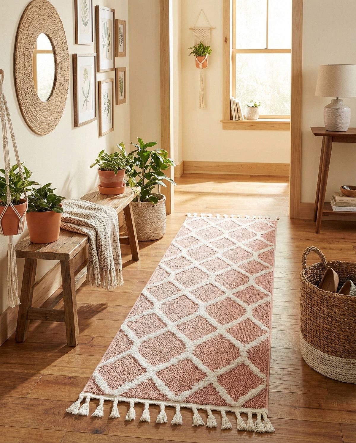 Sahara Chic Collection Area Rug -  Tuareg Runner Pink  lifestyle 168