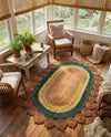 Woven Seaside Jute Collection Area Rug - Coastalhaven (Orange Green Yellow) Oval Orange Green Yellow  lifestyle 19