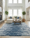 Tranquil Tides Shag Collection Area Rug - Marina Rectangle Blue  lifestyle 60