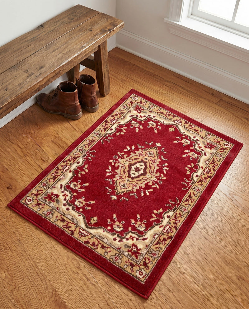Tabriz Tapestry Collection Area Rug - Azerbaijan (Burgundy) Rectangle Burgundy  lifestyle 9