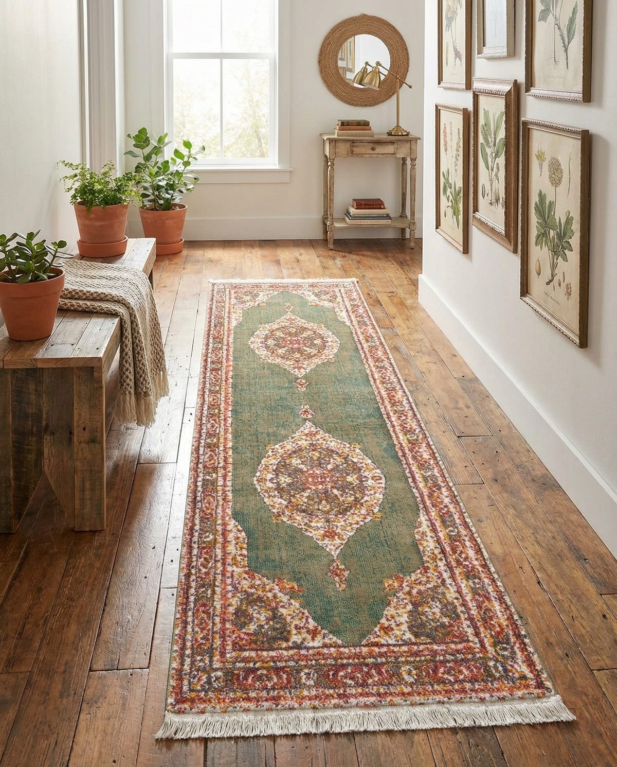 Caribbean Breeze Collection Area Rug -  Windward Runner Green  lifestyle 187