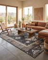 Desert Modern Eco Rug Series Collection Area Rug -  Mojave Rectangle Charcoal Gray  lifestyle 22