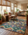 Savannah Threads Collection Area Rug - Greenwich Rectangle Multi  lifestyle 14