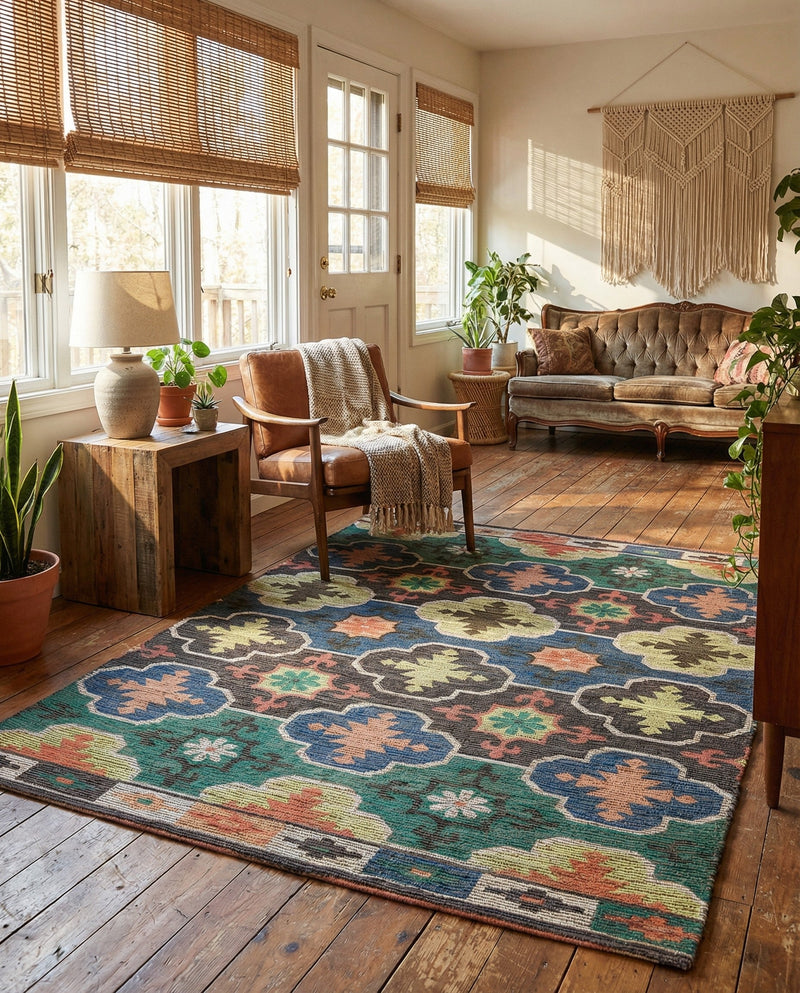 Savannah Threads Collection Area Rug - Greenwich Rectangle Multi  lifestyle 14