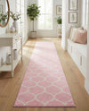 Trellis Mosaic Collection Area Rug -  Pergolatown (Light Pink) Runner Light Pink  lifestyle 81