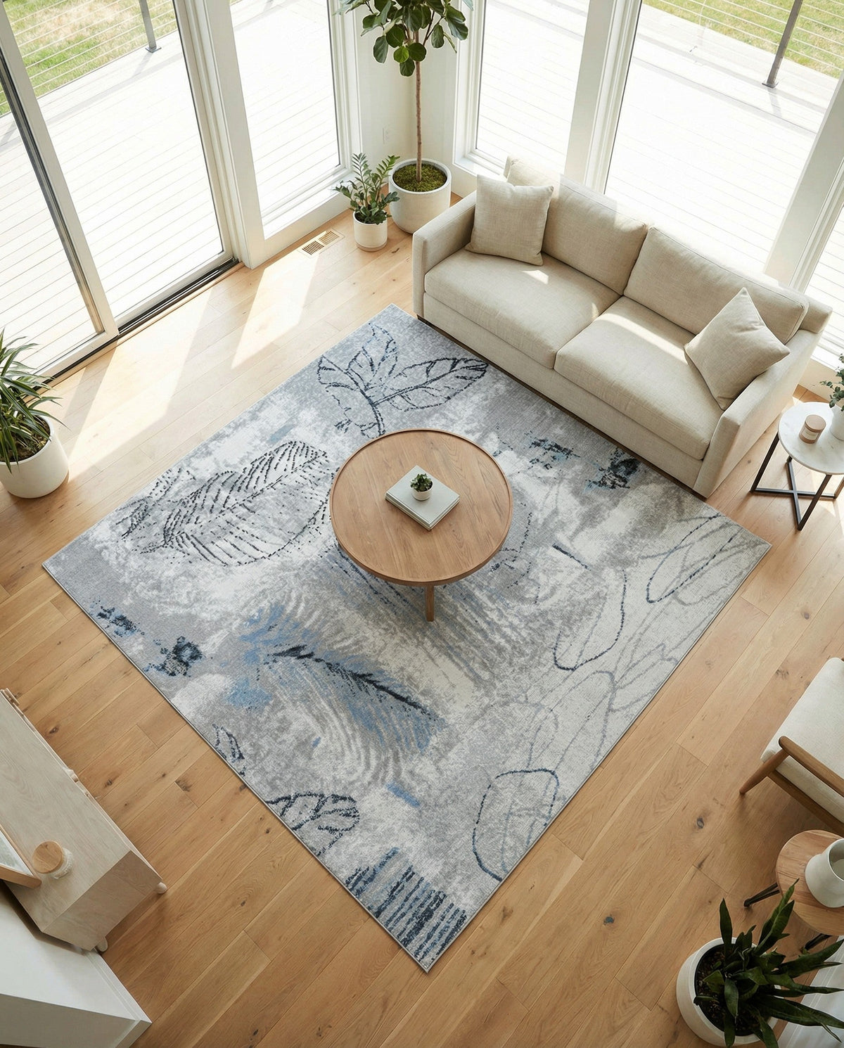 Aegean Elegance Washables Collection Area Rug -  Paros Square Ivory Gray  lifestyle 80