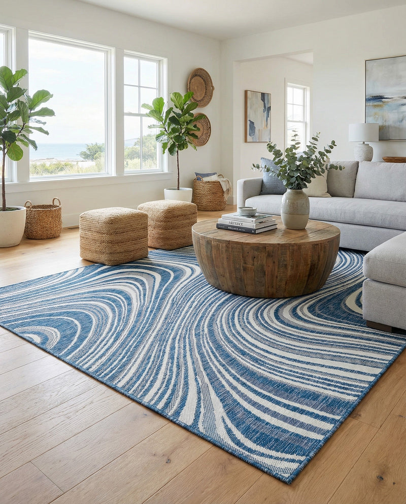 Urban Terrace Collection Area Rug - Soho Rectangle Blue  lifestyle 49