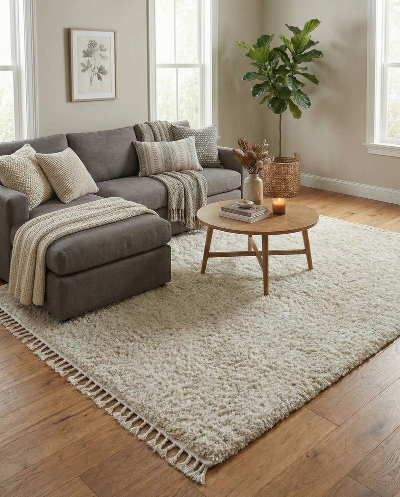 Cozy Cove Shag Collection Area Rug -  Harbor Rectangle Ivory  lifestyle 59