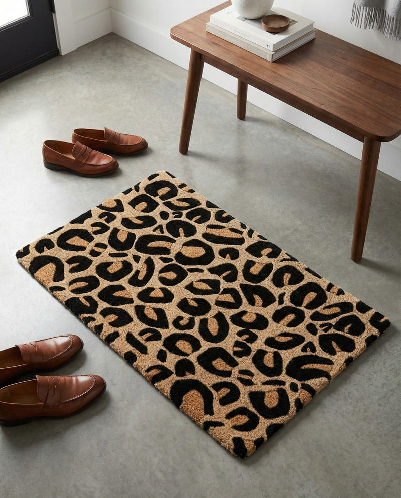 Hand Tufted Savannah Collection Area Rug - Serengeti Rectangle Beige and Black  lifestyle 9