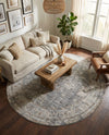 Caribbean Breeze Collection Area Rug -  Utila Round Fume Gray  lifestyle 69