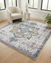 Baroque Era Collection Area Rug - Versailles (Sea Salt White) Square Sea Salt White  lifestyle 60