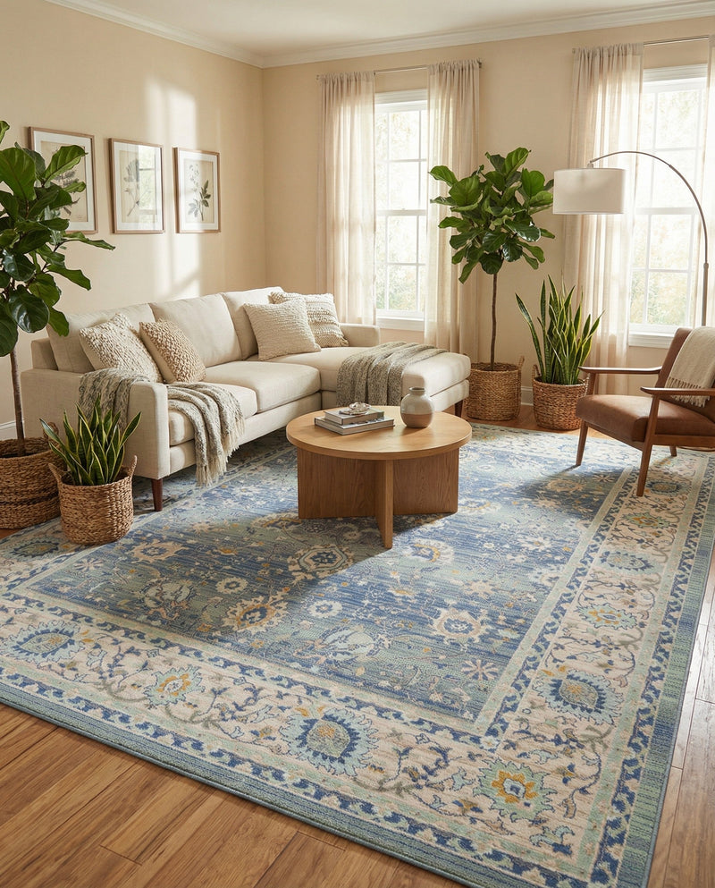 Savannah Series Collection Area Rug -  Beaufort Rectangle French Blue  lifestyle 41