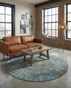 Caribbean Breeze Collection Area Rug -  Martinique Round Turquoise  lifestyle 62