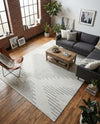 Seychelles Stripes Collection Area Rug - Mahe (Ivory and Gray) Rectangle Ivory and Gray  lifestyle 4