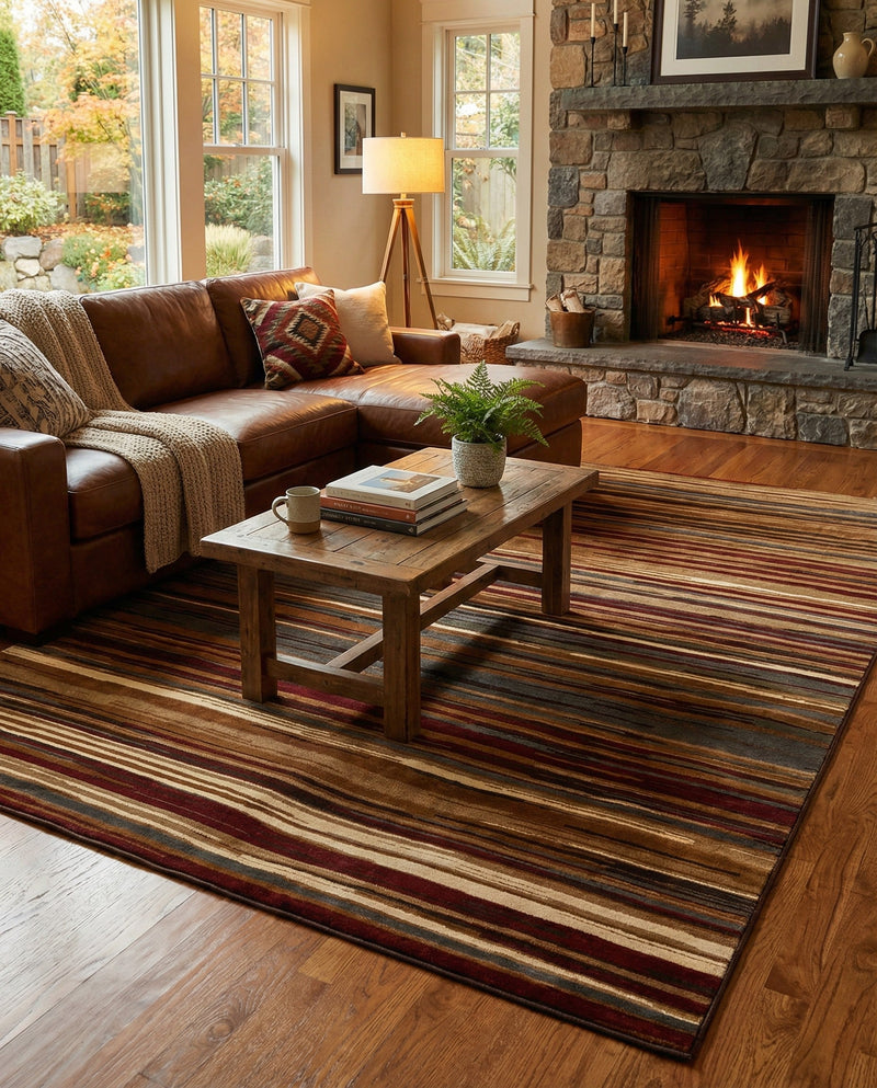 Bistro Lounge Collection Area Rug -  Americano Rectangle Beige  lifestyle 20