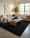 Plush Oasis Collection Area Rug - Serenity (Jet Black) Rectangle Jet Black  lifestyle 26