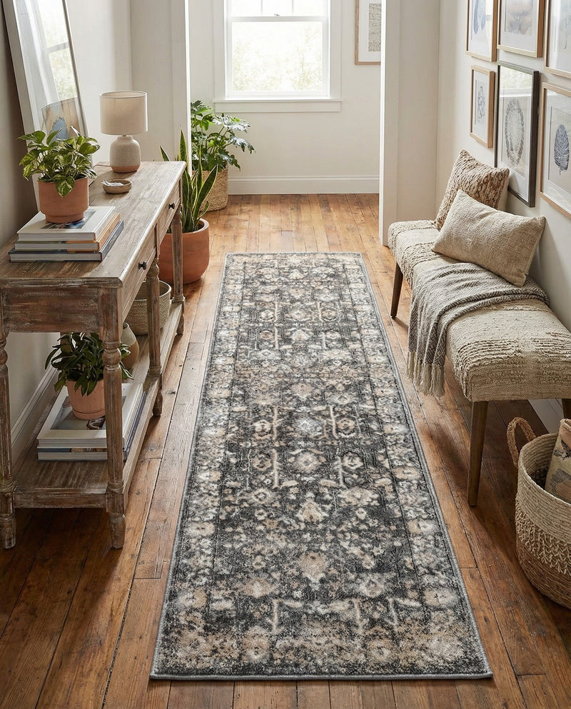 Cascade Range Collection Area Rug -  Shasta (Gray) Runner Gray  lifestyle 43