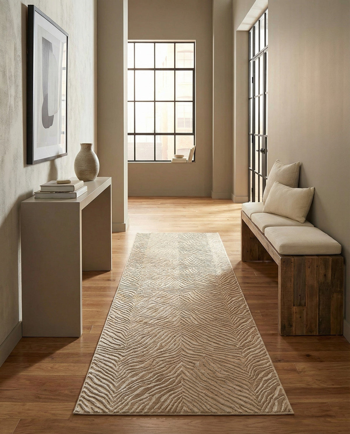 Bloomsbury Elegance Collection Area Rug -  Chelsea Runner Ivory Beige  lifestyle 163