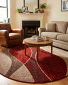 Autumn Meadow Collection Area Rug -  Emberglow Round Multi  lifestyle 86
