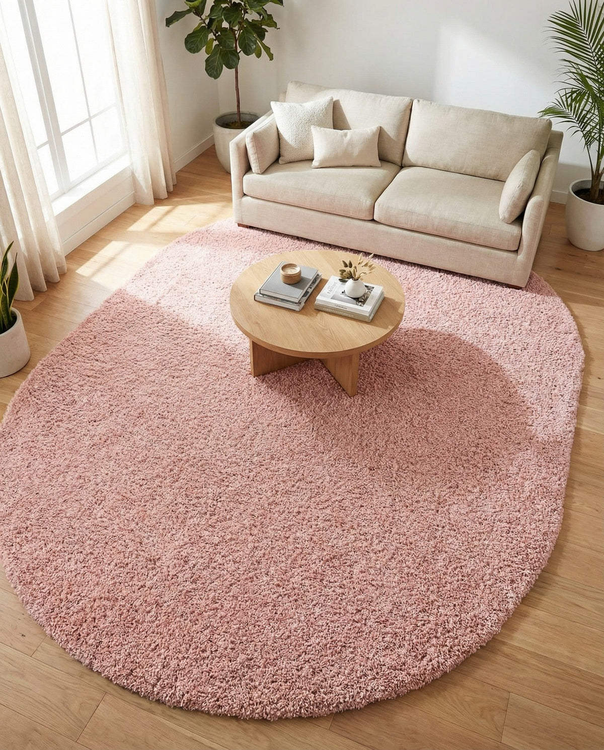 Alpine Plush Collection Area Rug - Verbier Oval Pink  lifestyle 108