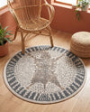 Savannah Sojourn Collection Area Rug -  Masai Round Gray and Ivory  lifestyle 67