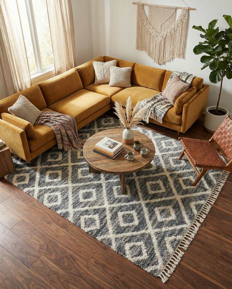 Cozy Cove Shag Collection Area Rug -  Dunes Rectangle Gray  lifestyle 32