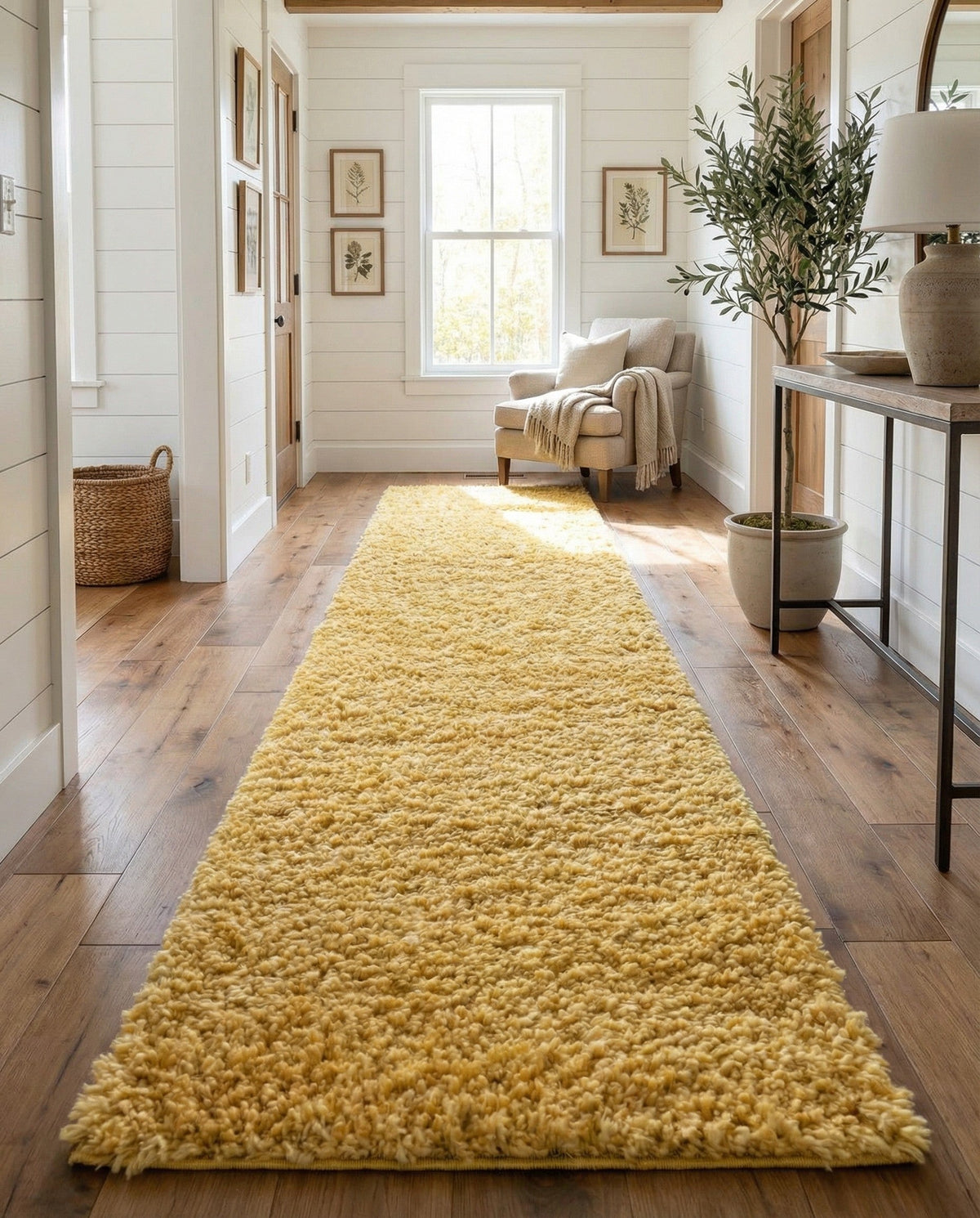 Alpine Plush Collection Area Rug -  Cortina (Sun Yellow) Runner Sun Yellow  lifestyle 48