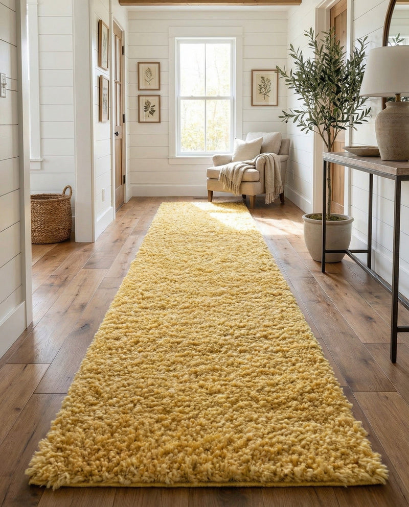 Alpine Plush Collection Area Rug -  Cortina (Sun Yellow) Runner Sun Yellow  lifestyle 48