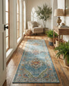 Savannah Soiree Collection Area Rug - Serengeti (Blue) Runner Blue  lifestyle 65