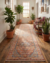 Seville Stripes Collection Area Rug - Cadiz (Brick Red) Runner Brick Red  lifestyle 65