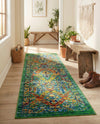 Caribbean Cove Collection Area Rug -  Dominica Runner Green  lifestyle 41