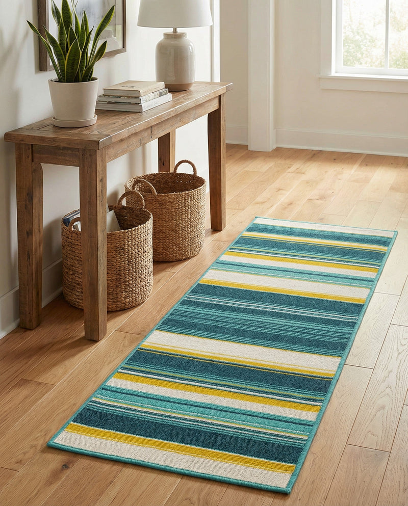 Terrace Fringe Collection Area Rug -  Veranda Runner Multi  lifestyle 58